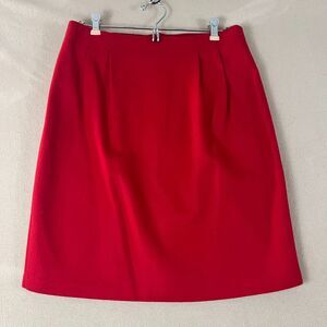 Fundamental Things Petites Woman‎ Size 12 Red Pencil Skirt Wool Straight Career